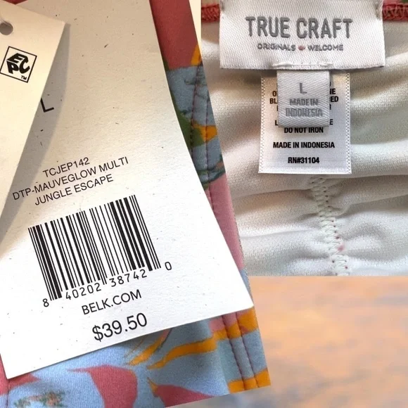 TRUE CRAFT Jungle Print Ruched-Back Hipster Swim Bottoms NWT/Lg - Picture 9 of 12